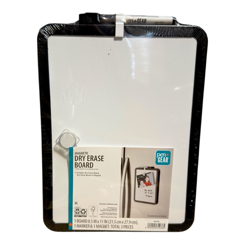 Pen+Gear Magnetic 8.5" x 11" Dry Erase Board w/ Dry Erase Marker and Magnet NWT